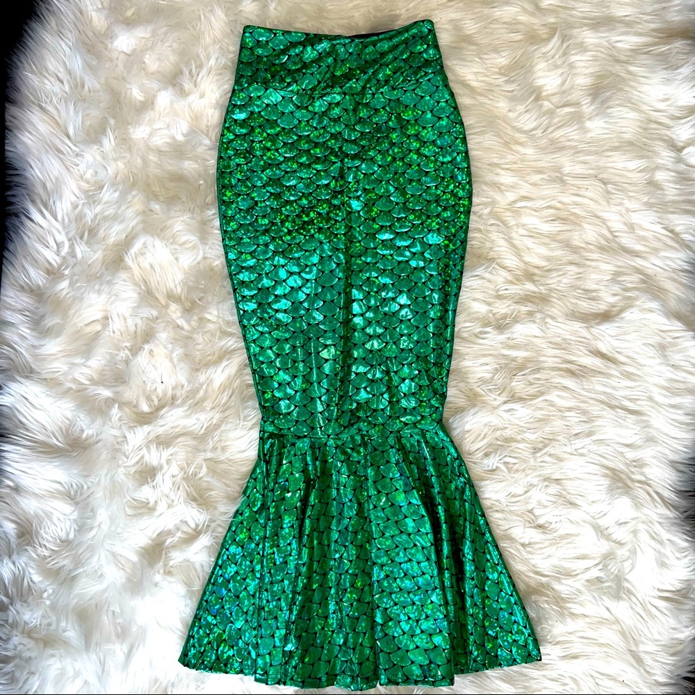 Costume mermaid skirt green scales size s